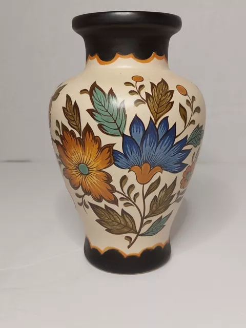 Vintage Flora  Keramiek Gouda Plateel Holland Handwork  Vase PreOwned