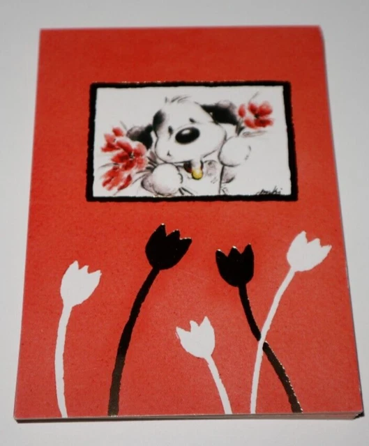 Lot of 12 Chien Flowers Orange Humorous Postcard 10x15cm Postcard