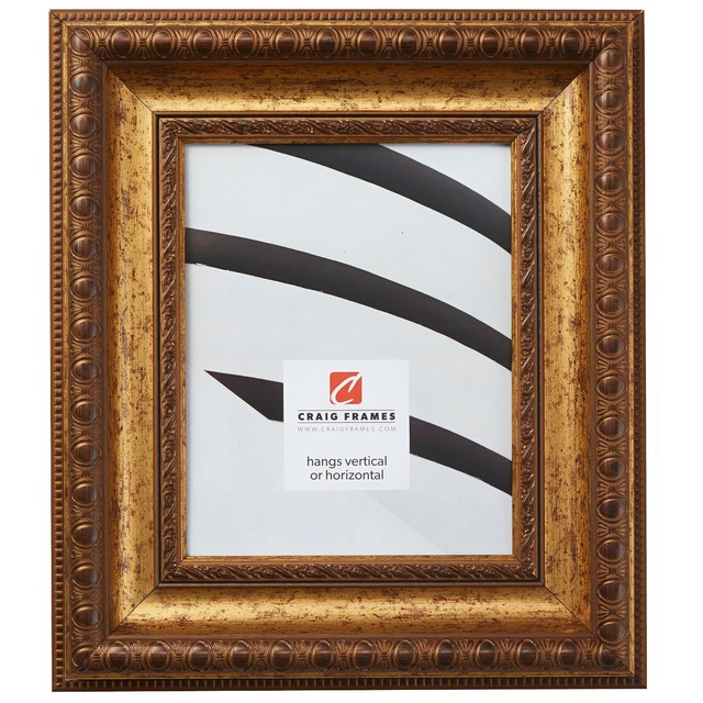 Craig Frames Aged Gold, 3.13 Inch French Style Polystyrene Picture Frame