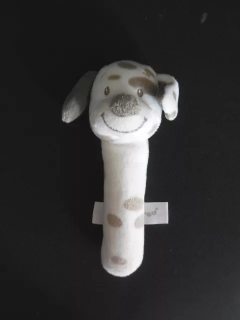 doudou peluche hochet pouet chien Max Noa blanc beige NATTOU