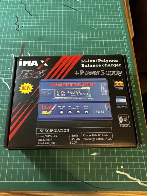 IMAX B6 80 W Caricabatteria Lipo NiMh Batterie Bilanciamento Caricabatterie Digitale Alimentazione Regno Unito