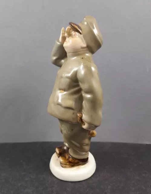 Royal Dux, Art Deco Porzellan Figur "Braver Soldat Schwejk" um 1960 handbemalt 2