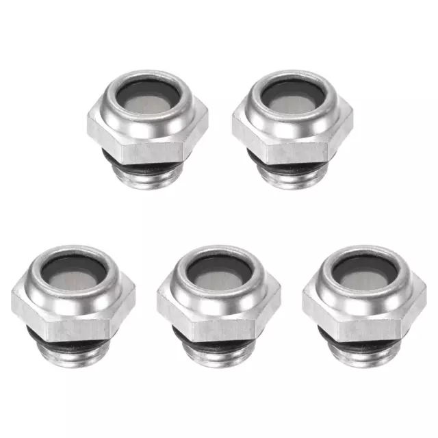 5X Aire Compresor Aceite Nivel Indicador Mirilla Vidrio M12x1,5mm Macho Roscado