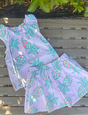 Gymboree Island Cruise Pineapple Shirt Top & Skirt Outfit Set Girls NWT