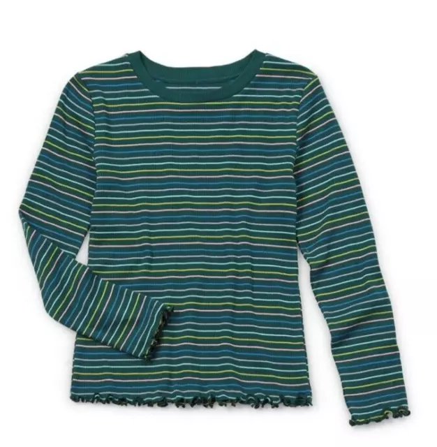THERE ABOUTS Girls L (14) Tropical Rainforest Stripe Long Sleeve T-Shirt NWT