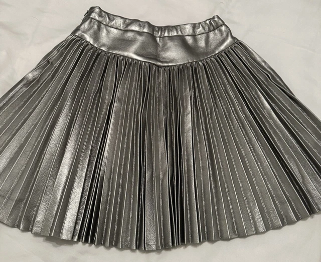 Metallic pleated skirt zara deals
