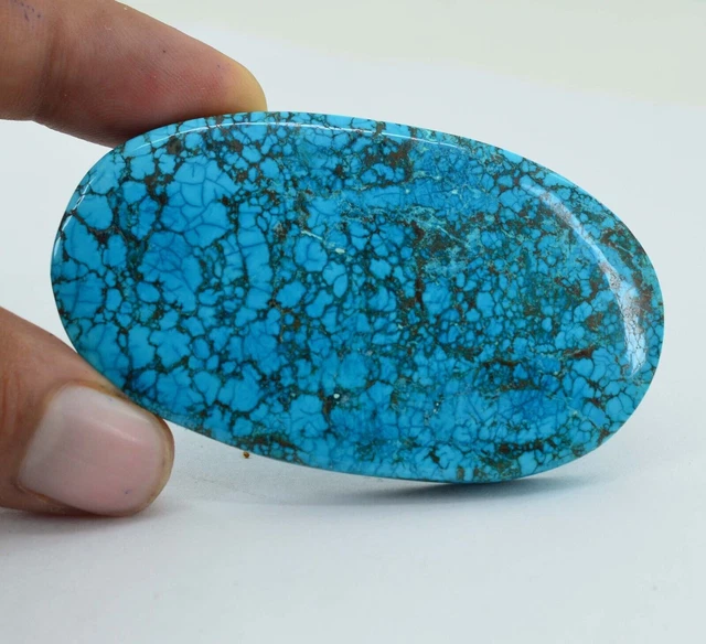 42.80 Carats 100% Naturel Toile D'Araignée Turquoise Égypte Cabochon 25 x 39mm