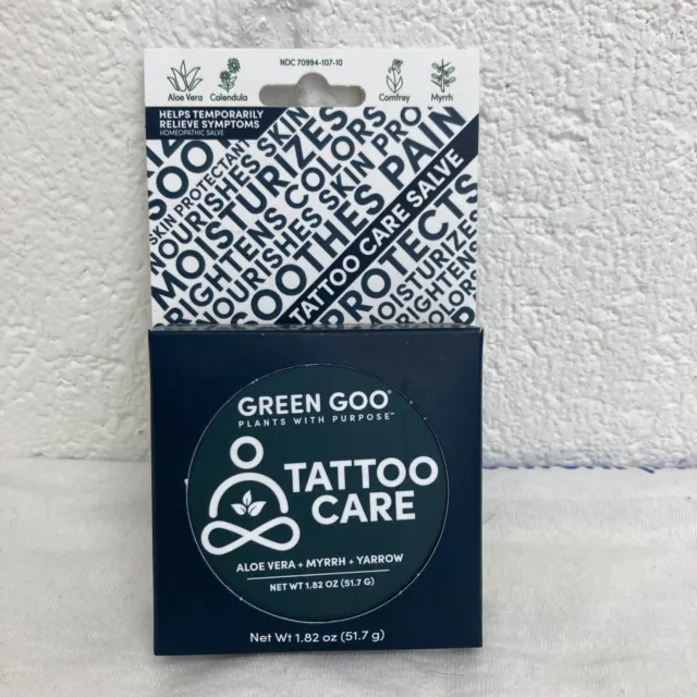 GREEN GOO TATTOO CARE Salve 1.82oz Exp 02/2025 Plant Based Ingredients tatto