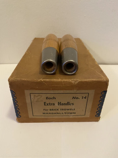 NOS - (2) MARSHALLTOWN No. 14 - BRICK TROWEL REPLACEMENT WOOD HANDLES - NEW