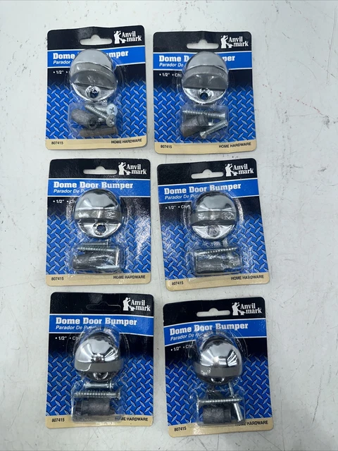 Lot Of 6 Chrome Dome Door Stop Floor New