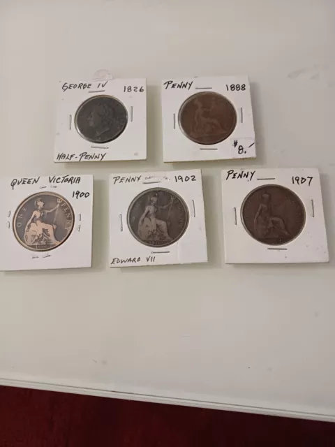 OLD PENNIES X 5 Dates
