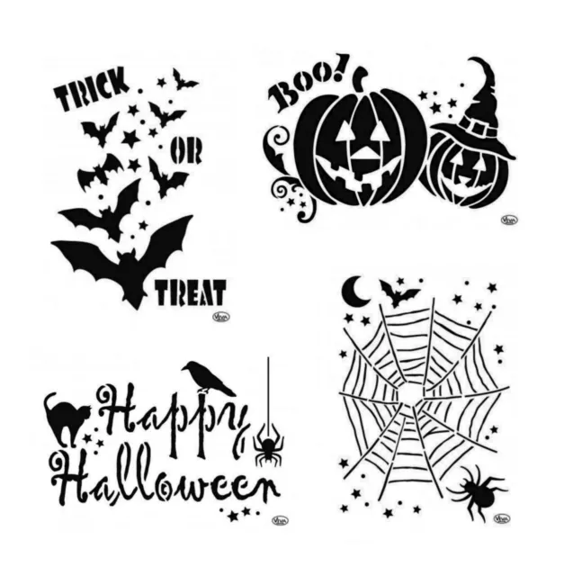 Schablone Halloween Herbst Kürbis A4 Universal Stencil Textil Wand Viva Decor