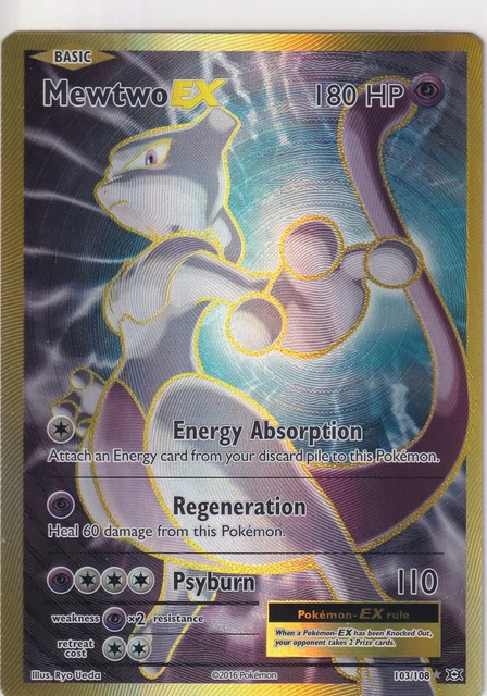Pokemon Karte Mewtwo EX 103/108 XY Evolutions FullArt Englisch TCG near mint