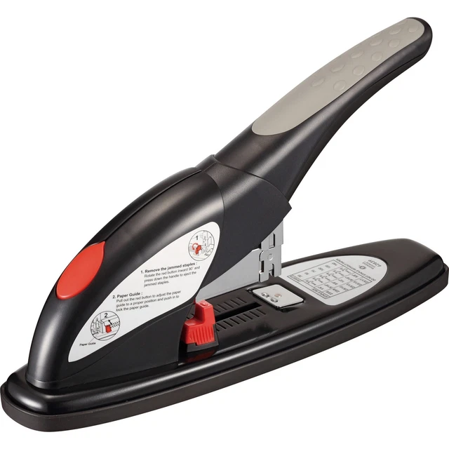 Business Source Heavy Duty Stapler 140 Sheet Cap Black 62839