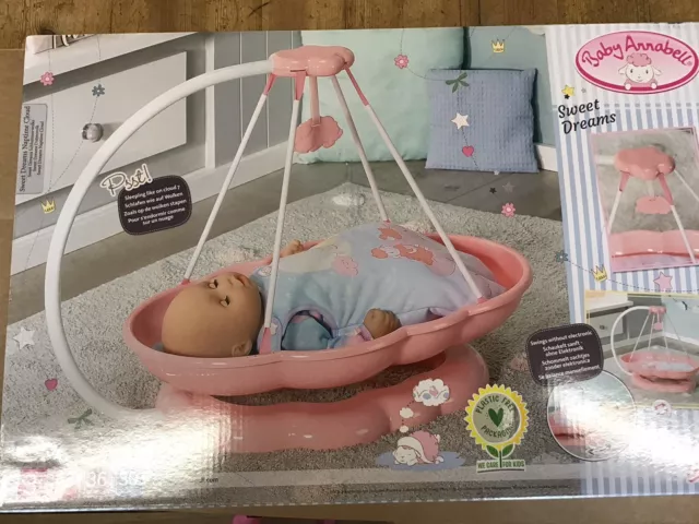 Zapf Creations Baby Annabell Sweet Dreams Pink Naptime Cloud Swinging Cot 3+