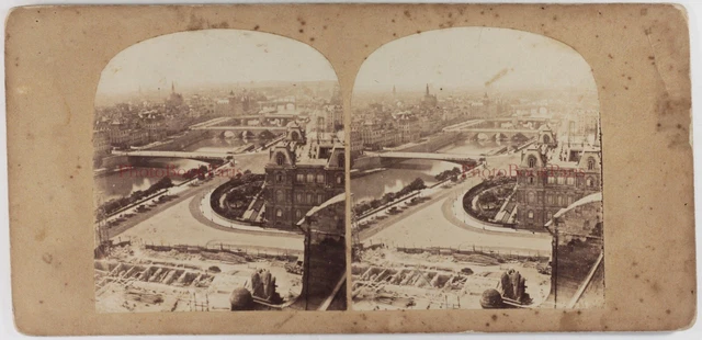 France Paris Avenue Des Champs-Élysées C1870 Photo Stereo Vintage Albumine PN