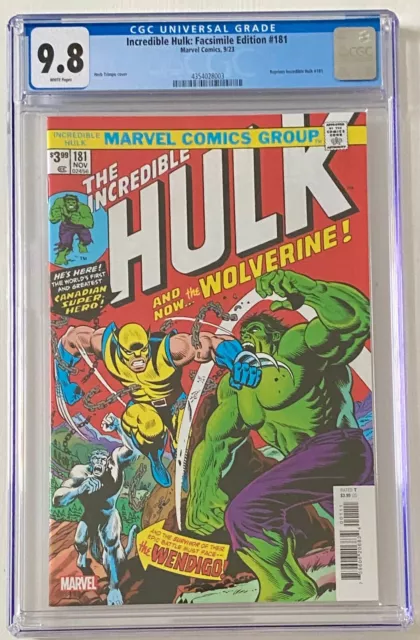 Incredible Hulk: Facsimile Edition #181 - 2023 - Wolverine - CGC 9.8