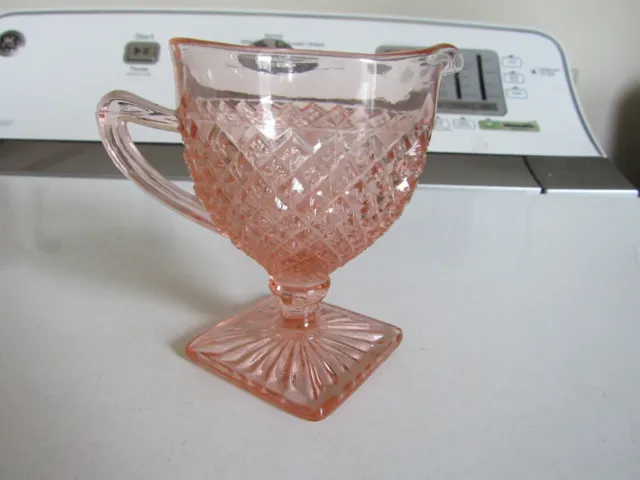 Vintage anchor Hocking Glass Miss America Pink Depression glass Creamer 3