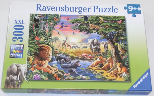 Ravensburger XXL Kinder-Puzzle-Abendsonne am Wasserloch (300 Großteile) 49 x 36