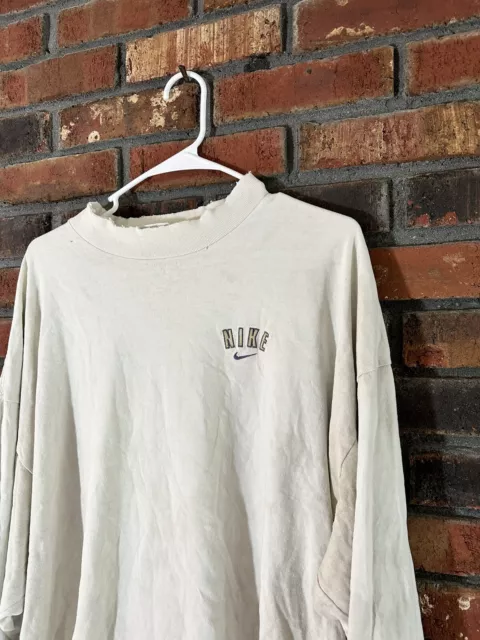 VTG Y2K Nike Golf L/S Men’s XXL Shirt Embroidered Swoosh Mock Neck Distressed