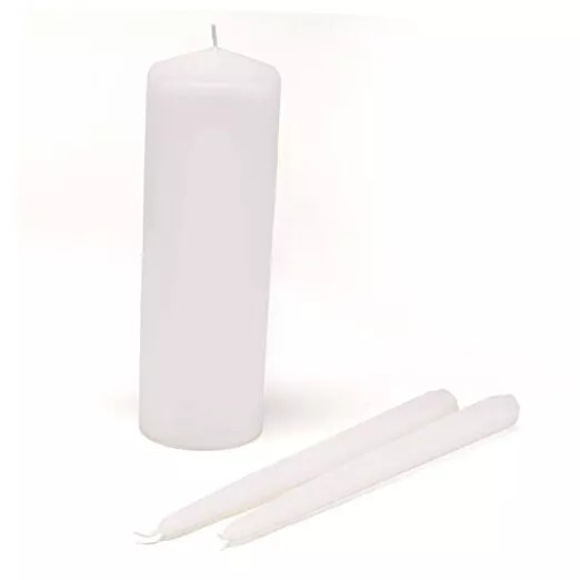 Wedding Accessories Basic White Unity Candles, Set of 3 9" candle