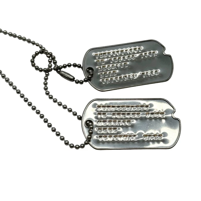 PERSONALISED DEBOSSED WWII Era Army Dog Tags Set & Chains 304-Grade ...