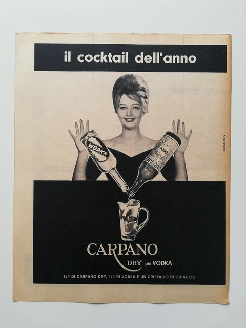Clipping Pubblicità Advertising 1960 CARPANO DRY più VODKA Cocktail dell'Anno