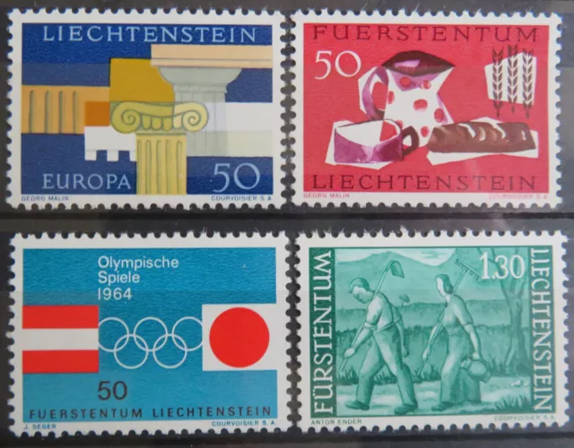 Liechtenstein Mi Nr. 431, 432, 437, 438 postfrisch **