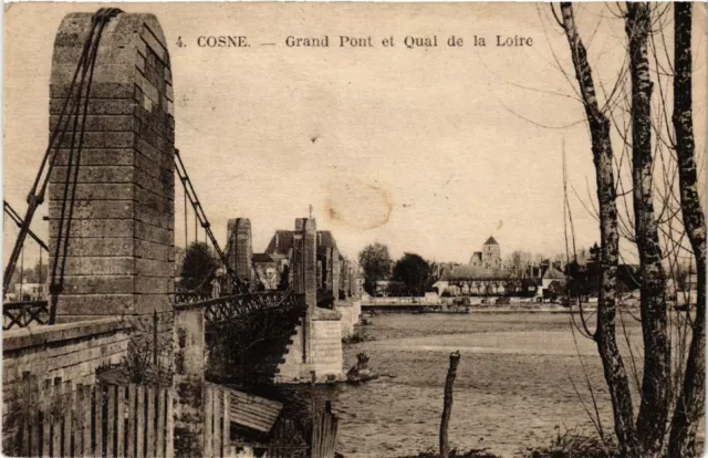 CPA COSNE - Grand Pont et Quai de la Loire (456590)