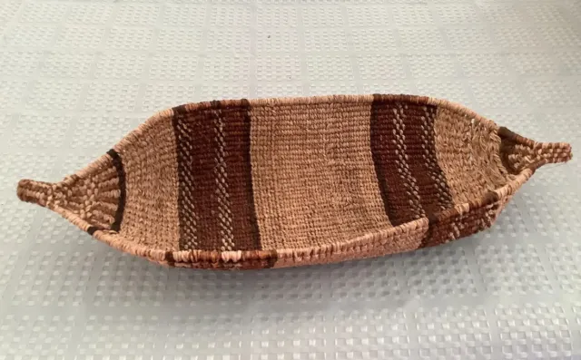 VINTAGE Traditional Large Gambella African Boat Basket From Ethiopia 21”