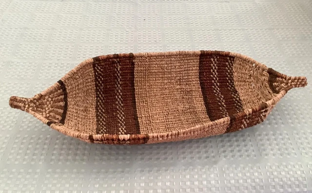 VINTAGE Traditional Large Gambella African Boat Basket From Ethiopia 21”