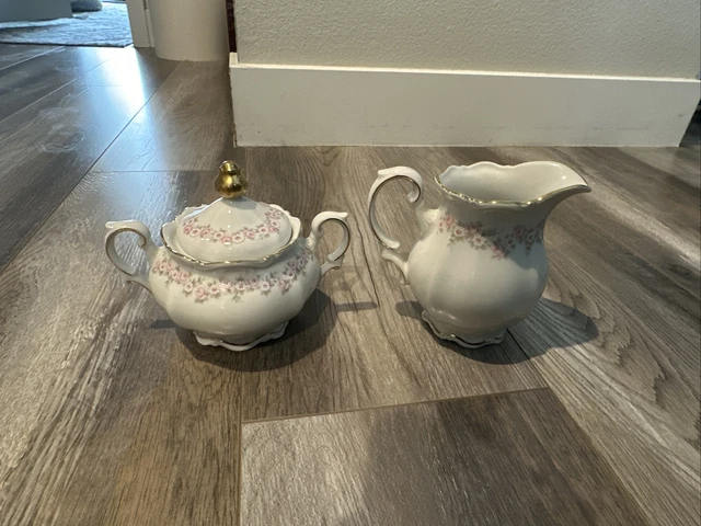 Mitterteich Bavaria Lady Beatrice Sugar Bowl And Creamer