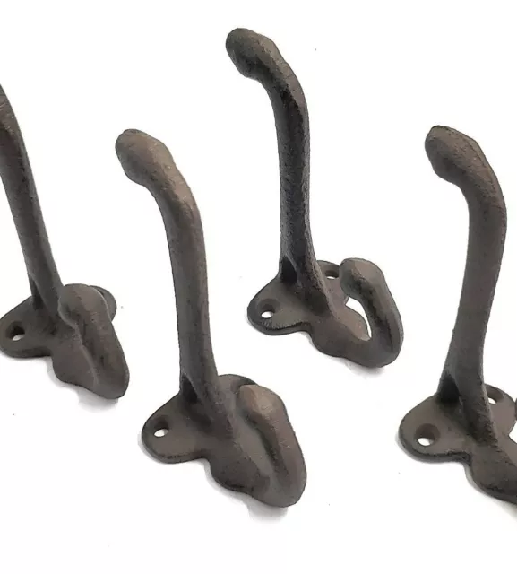 Cast Iron Coat Hat Wall Hooks Rustic School Home Farmhouse Decor Set of 25