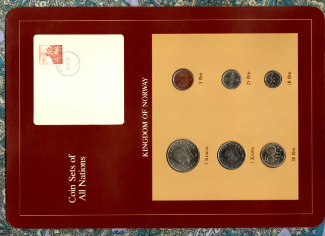 Coin Sets of All Nations Norway UNC 1,5 Kroner 25,10, 5 Ore 1982 50 1981
