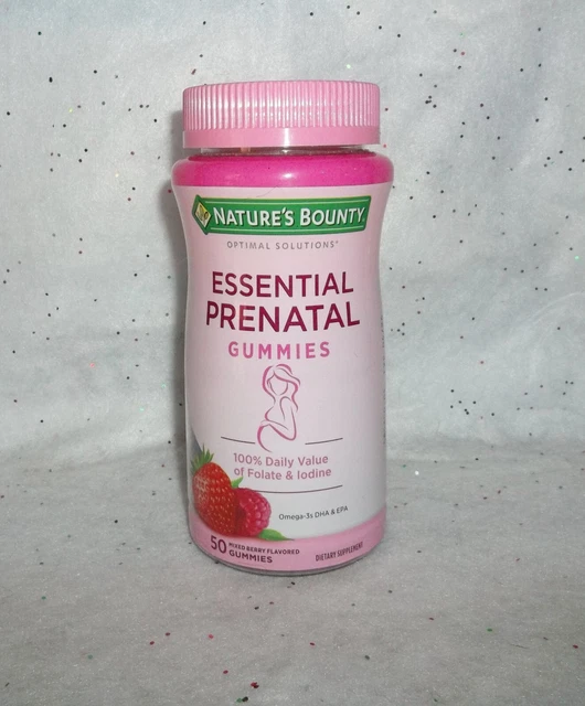 Nature's Bounty Women's Essential Prenatal Mixed Berry Gummies, 50ct., New