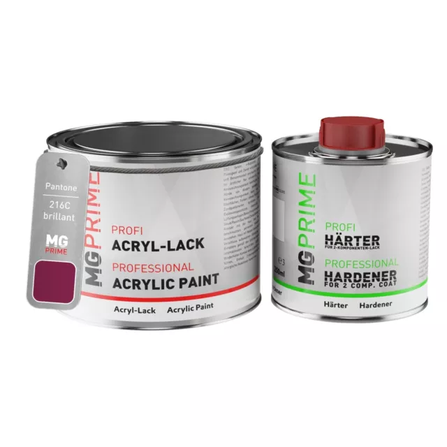 Pantone 216C Red Peinture acrylique brillante Pot de 0,75 litre durcisseur