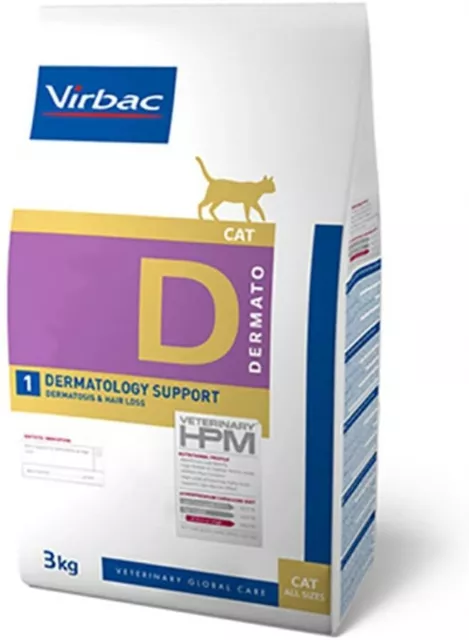 PIENSO para gato para pelo y piel. VIRBAC HPM D Dermatology Support 3Kg.