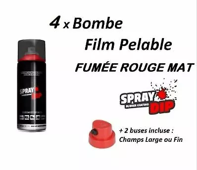 4 BOMBE PEINTURE JANTE PLASTIFIANT SPRAY PLASTI DIP SMOKE RED MAT Daimler Chrysl