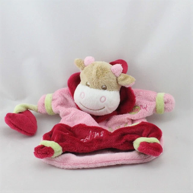 Doudou marionnette vache rose Nina adore les calins BABY NAT - 20620