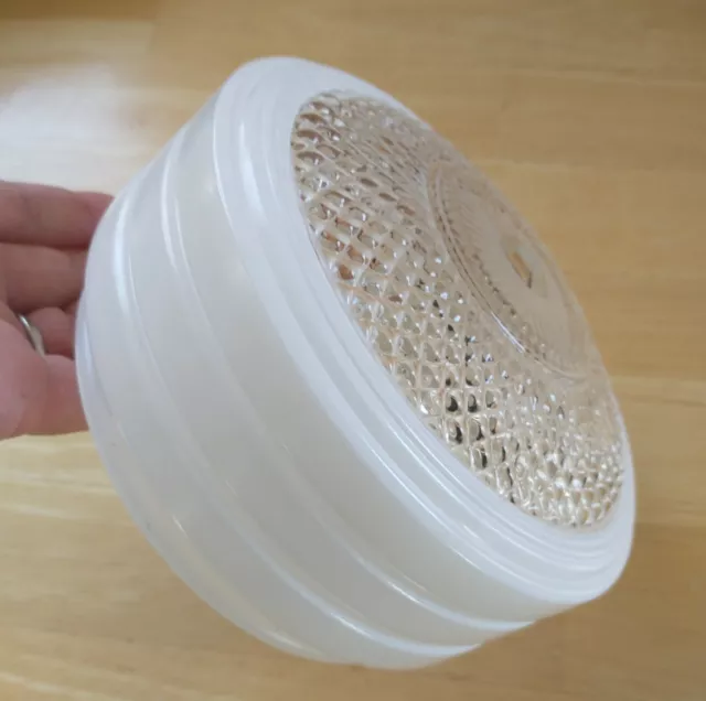 Vtg  Flush Ceiling Light Replacement Cover Frosted & Clear Globe, 5.75" fitter
