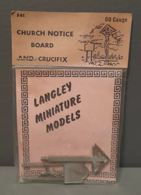 Tablero de notas de metal vintage Crucifijo diorama iglesia sin salida 1:76 4 mm modelos en miniatura