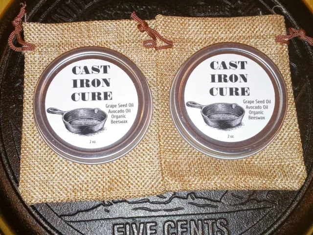 Cast Iron Cure/Beeswax Cast Iron Seasoning & Conditioner-" 2 Tin Bundle "
