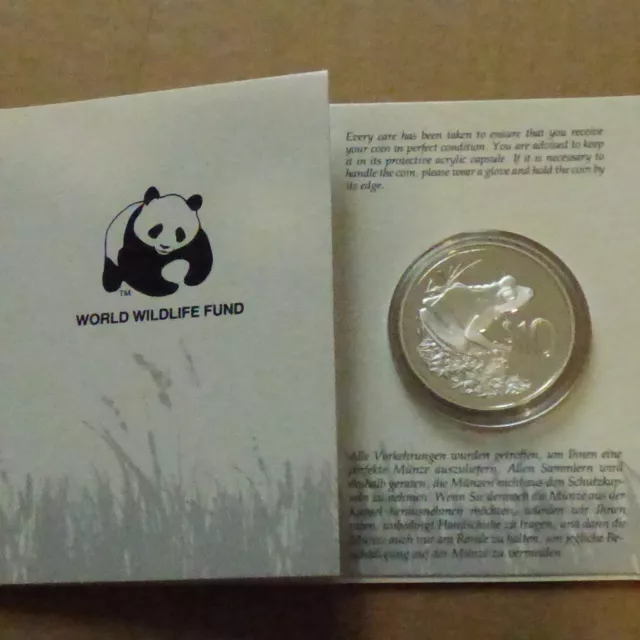 Fiji 10$ 1986 Frog WWF PROOF silver 92.5% (28.3 g) silver coin, in capsule + CoA