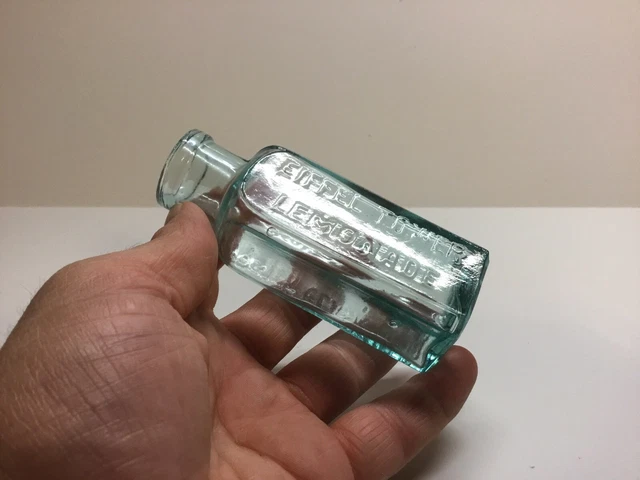 Antique Aqua Eiffel Tower Lemonade Bottle.