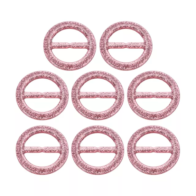 8stk Kunststoff T-Shirt Clips, 30mm Runde Bling Harz Schal Ring Schnalle (Pink)