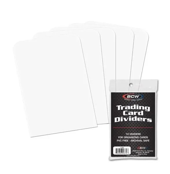 Bcw Trading Card Dividers - Vertical - 10 Per Pack - Pvc Free Archival Safe