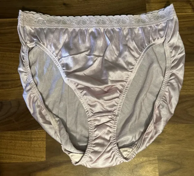 x6 Women Panties Nylon Satin Silky Hi Briefs Knickers Granny Underwear Size  XL