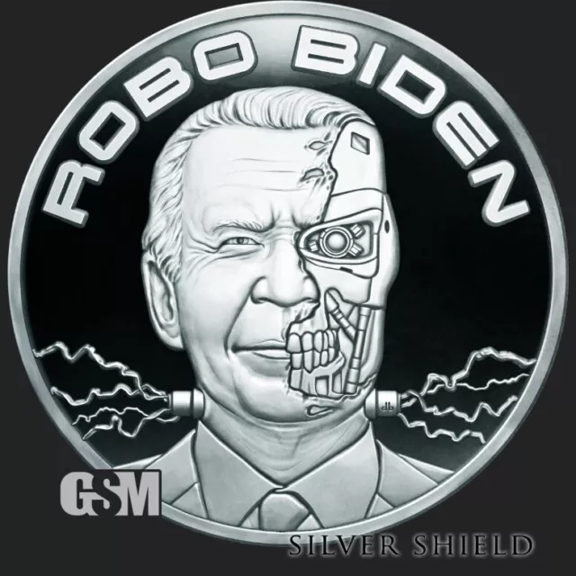 2024 Silver Shield ROBO BIDEN - 1oz Proof - #79 in the "World War MEme" Series