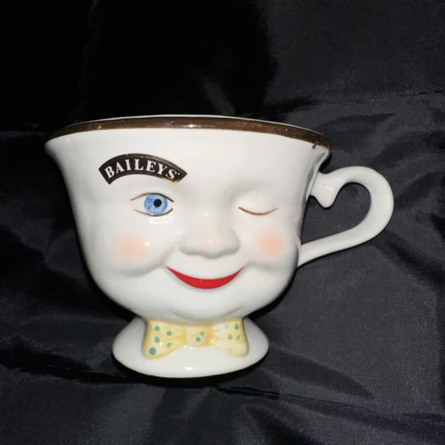 Vintage Baileys Irish Cream Winking Face Yum Coffee Tea Cup Mug His Bowtie