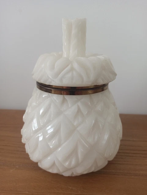 Boîte à Bijoux En Albâtre Décorée D'un Pierrot Musicien - Vintage XXe Siècle - Occasion Bon état
